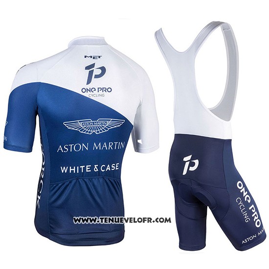 2018 Maillot Ciclismo One Pro Blanc et Fonce Bleu Manches Courtes et Cuissard
